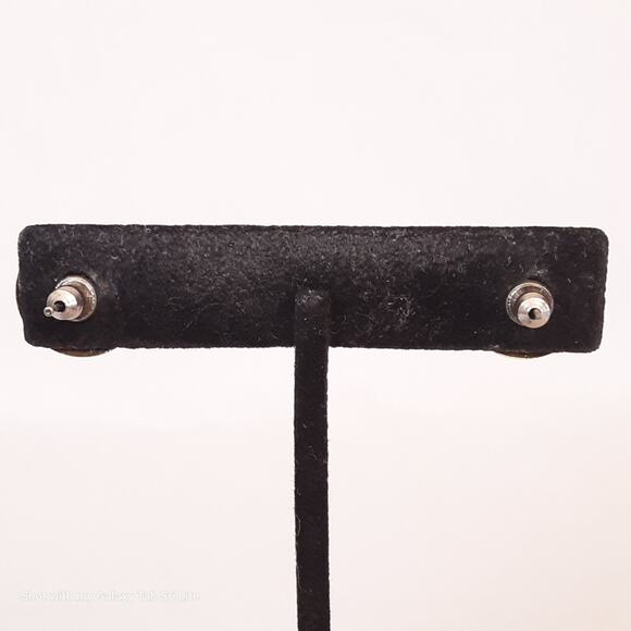 Crystal Winds Stud Earrings Gold Tone Metal Red Austrian Crystals Pierced - Picture 4 of 10